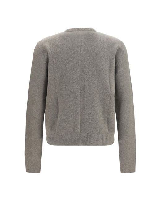 Rick Owens Gray Cashmere-Blend Crewneck Sweater for men