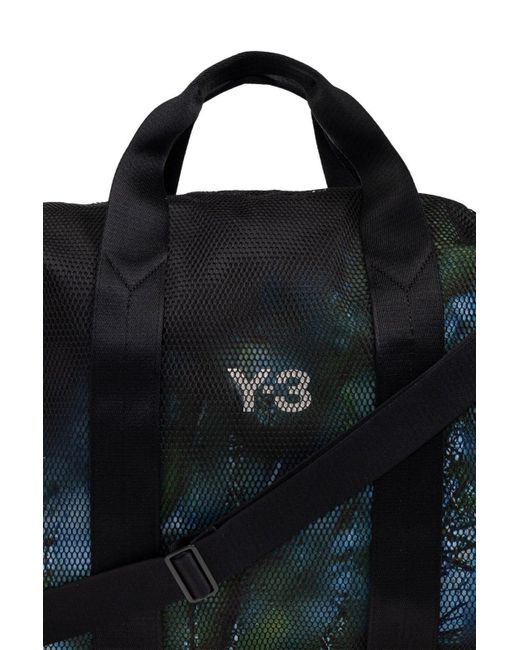 Y-3 Black Mesh Weekender Bag for men