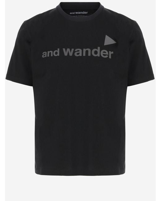 And Wander Black T-Shirt Cotton T-Shirts for men