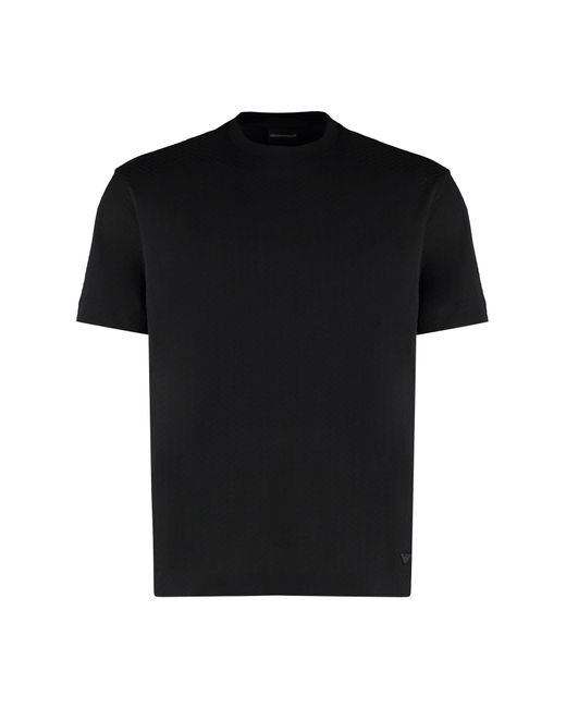 Emporio Armani Black Cotton Crew-Neck T-Shirt for men