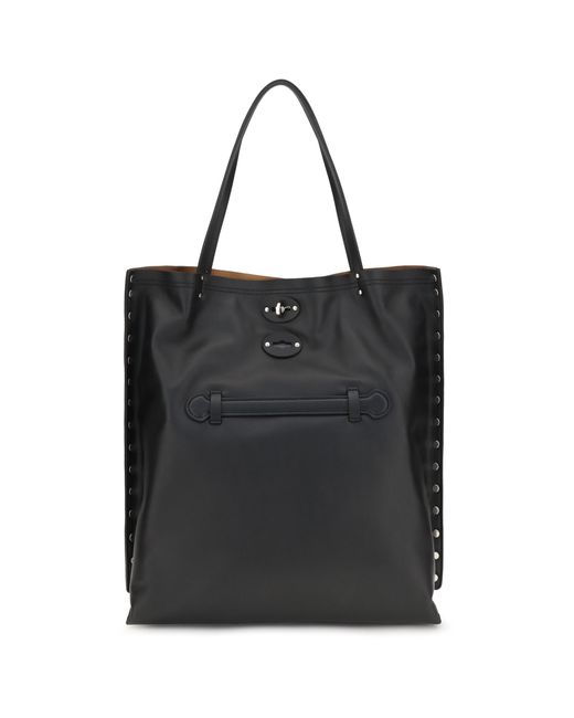 Zanellato Black Shoulder Bag Aspasso Saeta Calf Leather