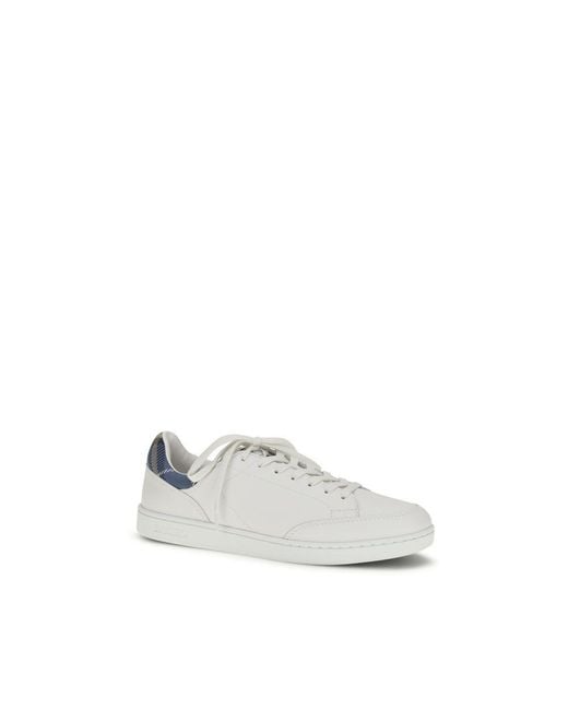 Burberry White Calf Leather Bos Taurus Low Top Sneakers for men