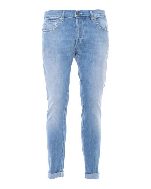 Dondup Blue Washed Effect Light Jeans for men