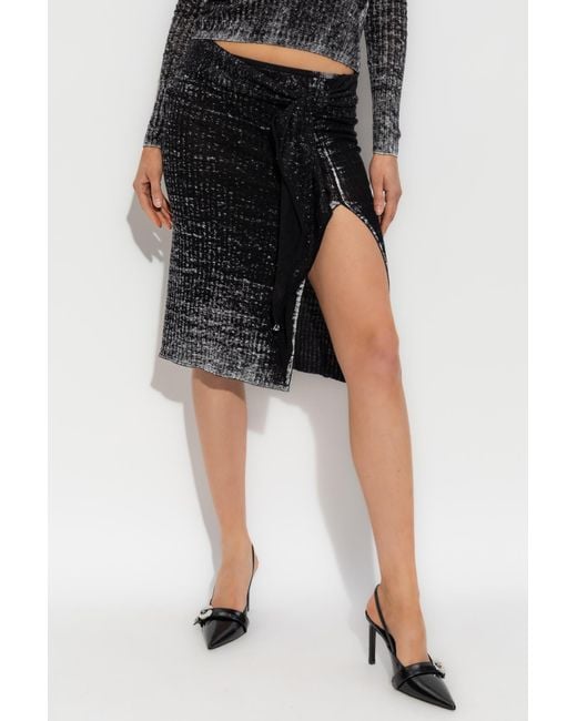 DIESEL Black Skirt M-Eganoid