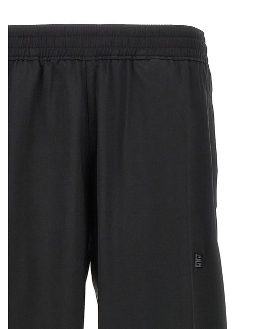 Givenchy Black Logo Placcetta Pants for men
