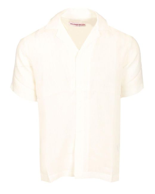 Orlebar Brown White Linen Shirt for men
