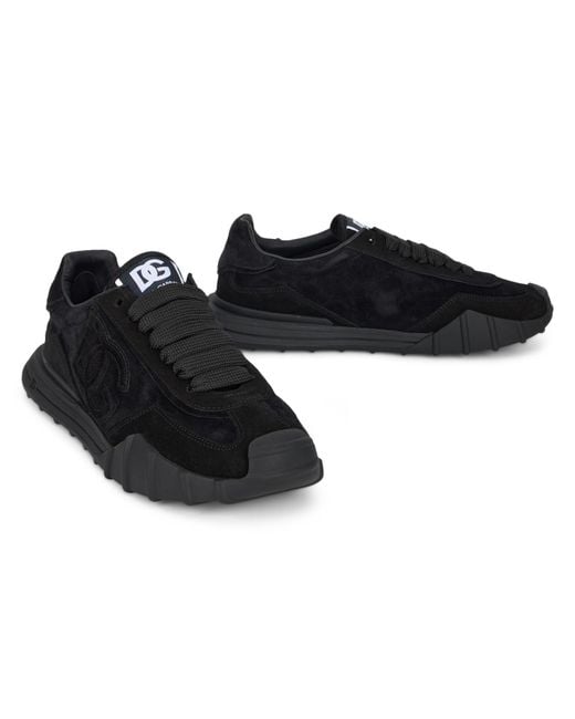 Dolce & Gabbana Black Trainers With Reinforced Sole Viscose for men
