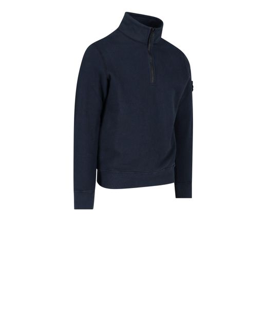 Stone Island Men's High Neck Sweatshirt - Blue - Sweatshirts