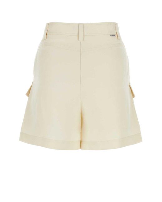 Woolrich White Ivory Viscose Blend Shorts