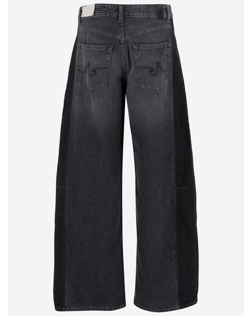 AG Jeans Blue Wide Fit Dark Jeans With Five-Pocket Design And Belt Loops