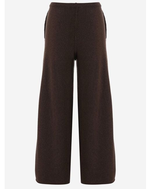 Bruno Manetti Brown Wool And Cashmere Knit Trousers Virgin