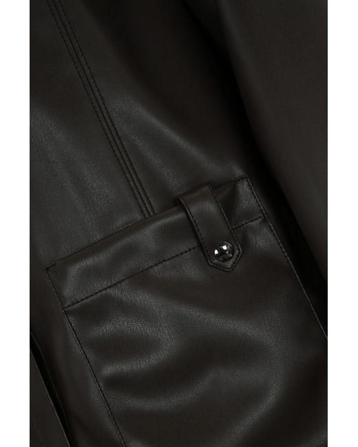 Max Mara Black Quantum Shirt Jacket With Leather Effect