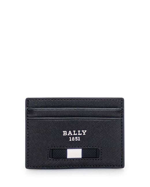 Bally Black Leather Card Holder for men