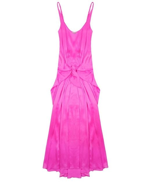 J.W. Anderson Pink Long Dress With Knot Silk