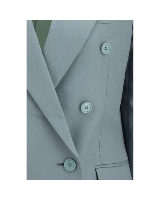 Chloé Blue Bicolor Wool Oves Aries Blazer