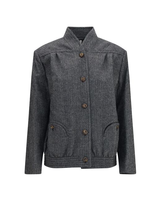 Blazé Milano Gray Coiba Herringbone Wool Blend Jacket