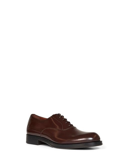 Dries Van Noten Brown Dark Brushed Leather Derby Shoes for men