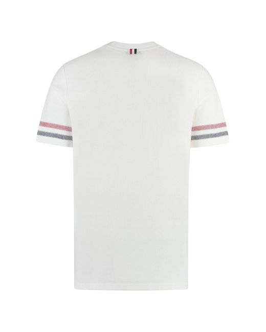 Thom Browne White Cotton Knit T-shirt for men