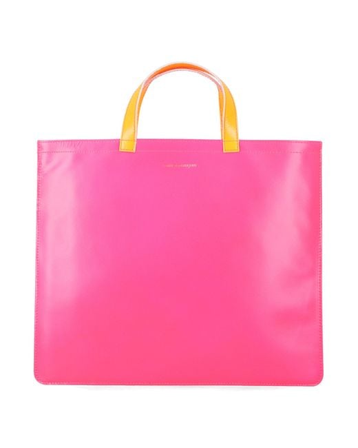 Comme des Garçons Pink Fluo Leather Tote Goat
