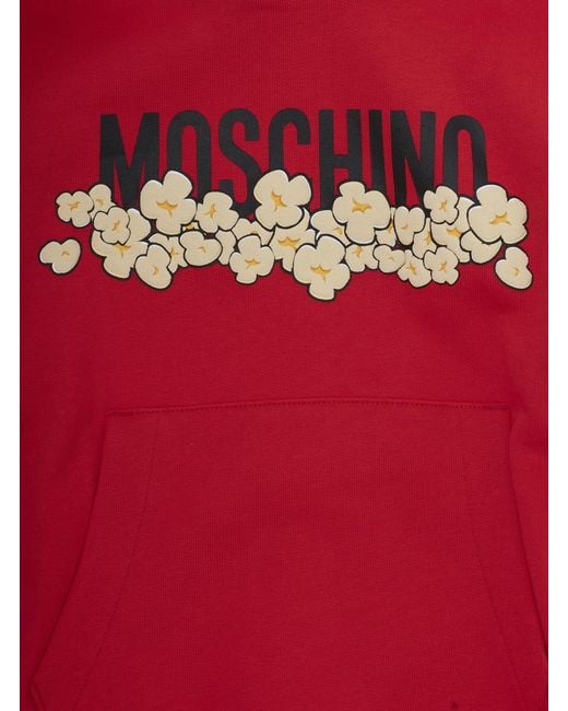 Moschino Red Hoodie Cotton Hoods & Sweatshirts for men