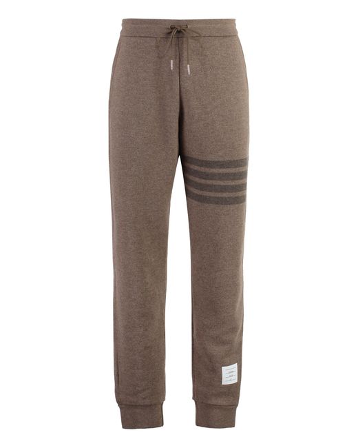 Thom Browne Brown Virgin Wool Track Pants Elastane for men