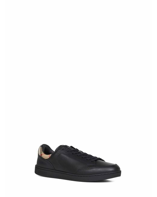 Burberry Black Calf Leather Set Sneakers for men
