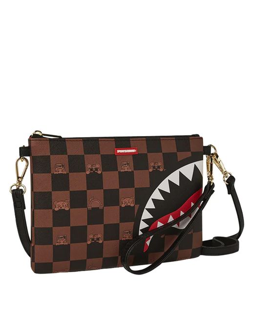 SPRAYGROUND pochette a ano + tracolla peeking character check