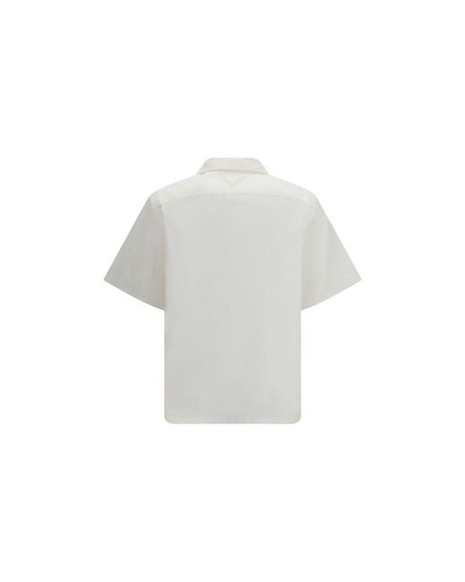 Prada Multicolor White Cotton Shirt for men