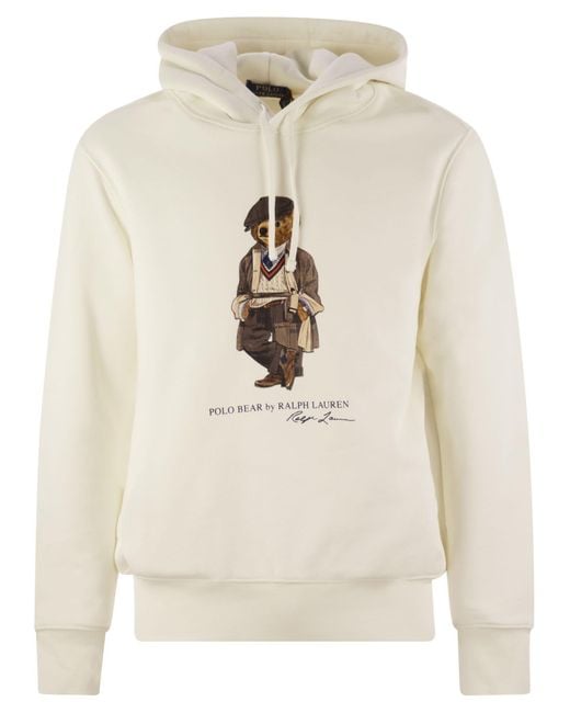 Polo Ralph Lauren White Polo Bear Hoodie for men