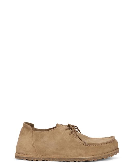 Birkenstock Brown Loafers Utti Lace Suede Leather for men