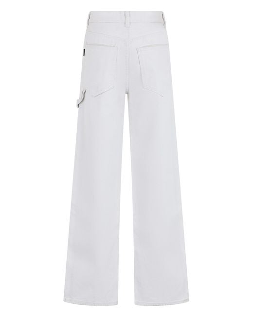 Haikure White Wide-Leg Jeans Cotton Organic