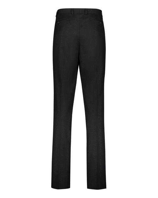 Ferragamo Black Virgin Wool Tailored Trousers for men