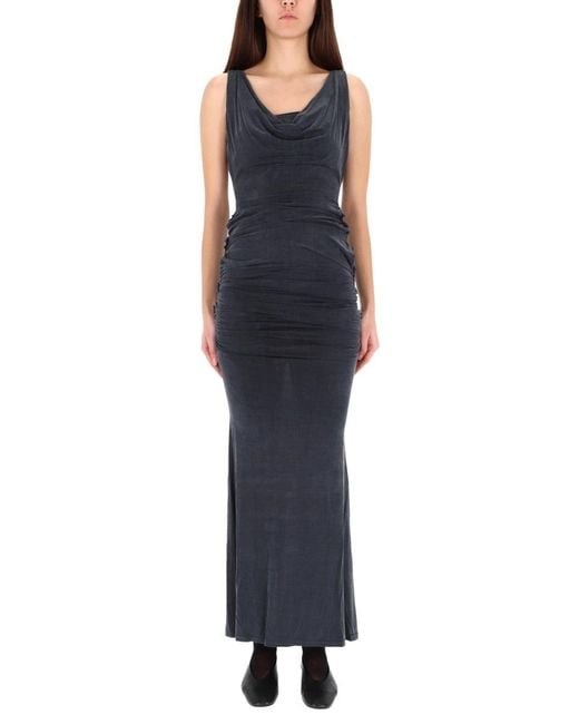 Vivienne Westwood Blue Long Dress Cupro Elastane