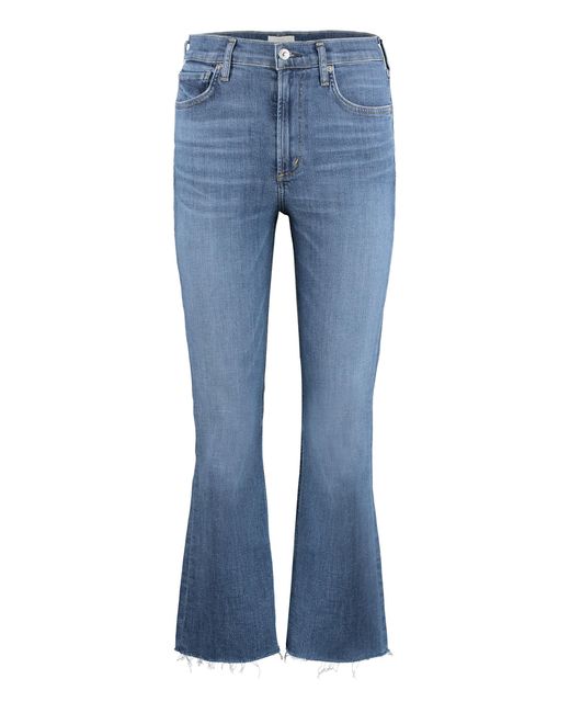 Citizens of Humanity Blue Isola Cropped Jeans Cotton Flared
