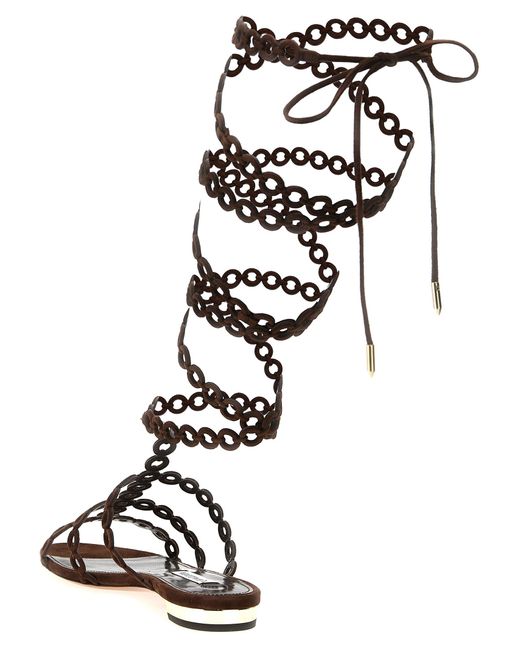 Aquazzura White 'Infinity Chain Gladiator' Sandals