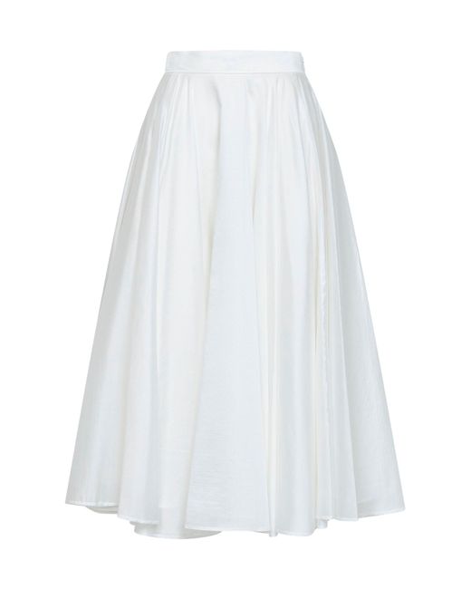 Blanca Vita White Lyocell Blend Geliux Midi Full Skirt