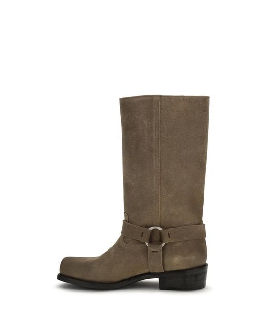 Golden Goose Deluxe Brand Natural Suede Biker Boots Calf Leather Bos Taurus