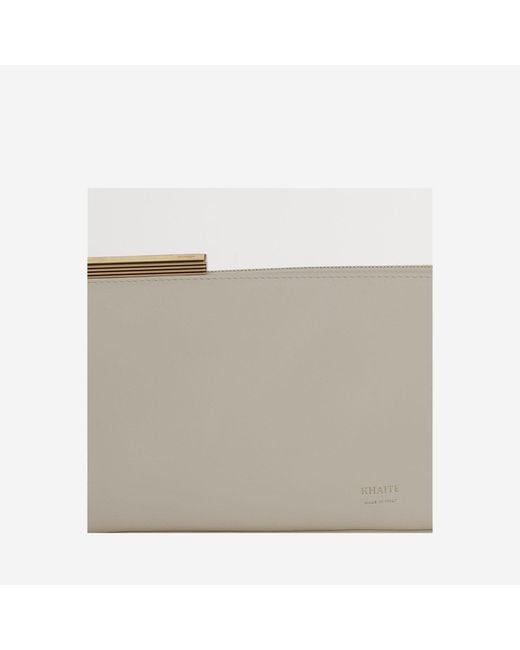 Khaite Gray Lori Baguette Bag Calfskin Shoulder