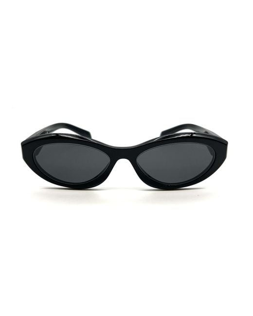 Prada Black Oval-frame Sunglasses