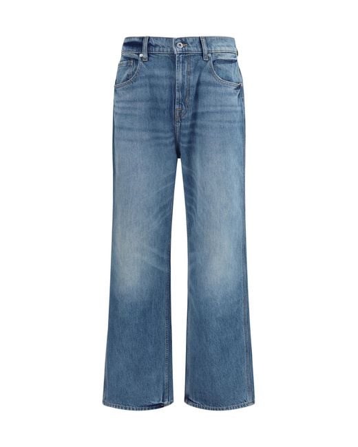 7 For All Mankind Blue Wide-Leg Jeans Cotton for men