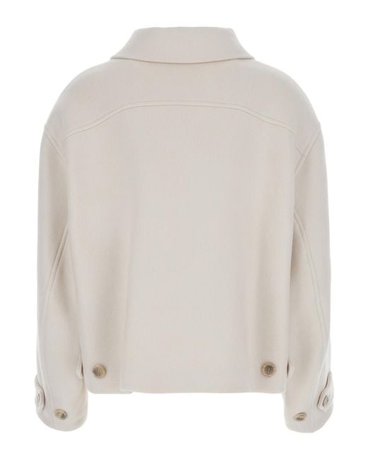 Semicouture White Jacket Jeanie Wool Coat