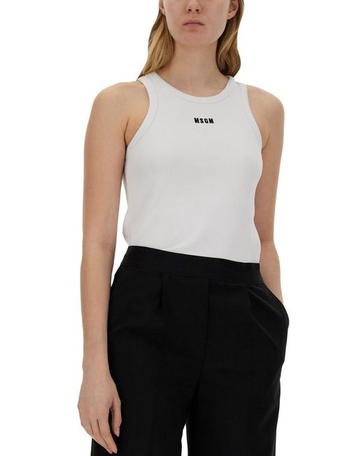 MSGM White Tops With Logo