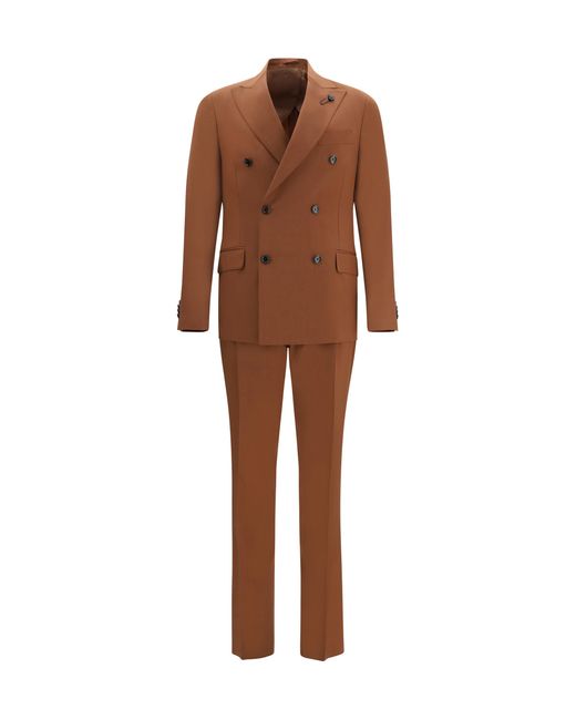 Lardini Brown Suit Iconic Cotton Suits for men