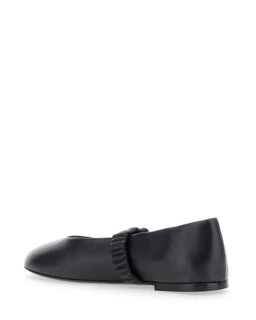 Pollini Black Ballet Flats With Elasticated Band On The Front