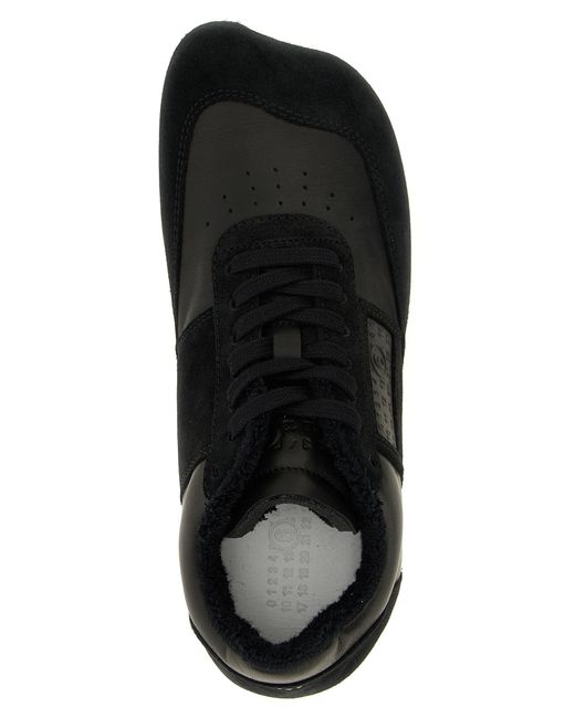 MM6 by Maison Margiela Black Anatomic Sneakers Calfskin Leather for men