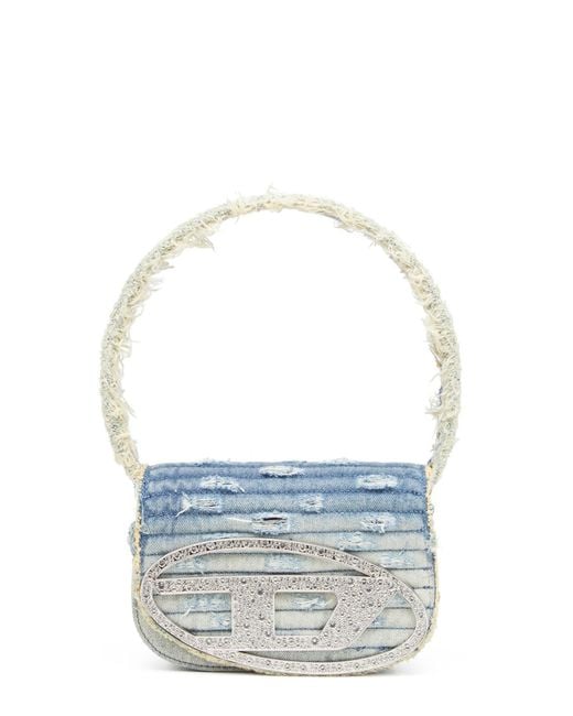 DIESEL Blue 1Dr Denim Shoulder Bag With Used Effect