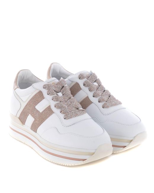 Hogan Midi Platform H483 S Sneakers In Leather in White | Lyst