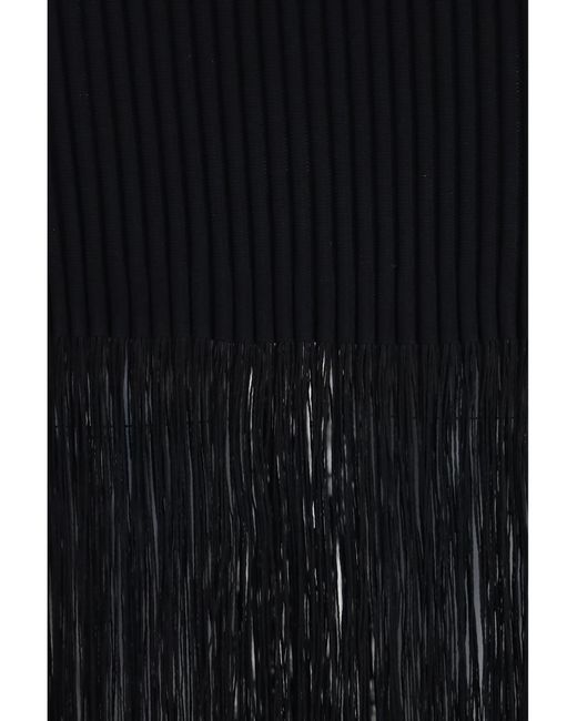 Alaïa Black Pencil Skirt Fringe Viscose