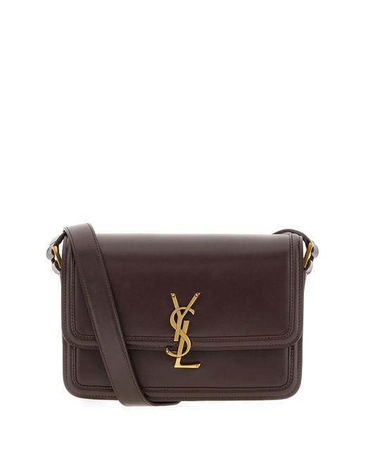 Saint Laurent Brown Chocolate Leather Medium Solferino Crossbody Bag for men