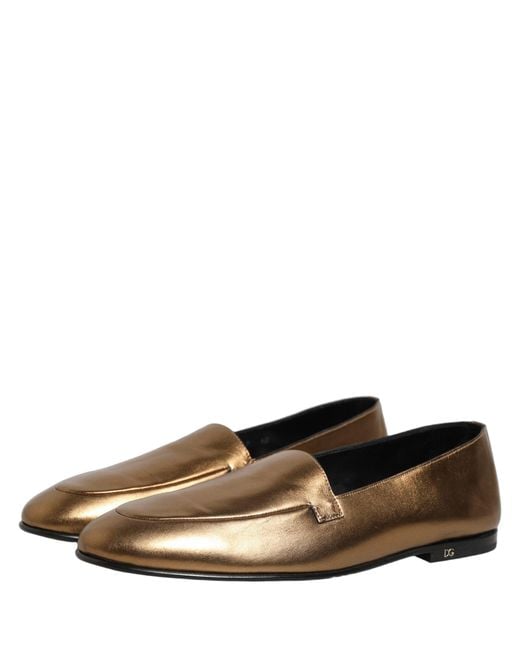Dolce & Gabbana Black Leather Dg Logo Slip On Loafers Shoes for men